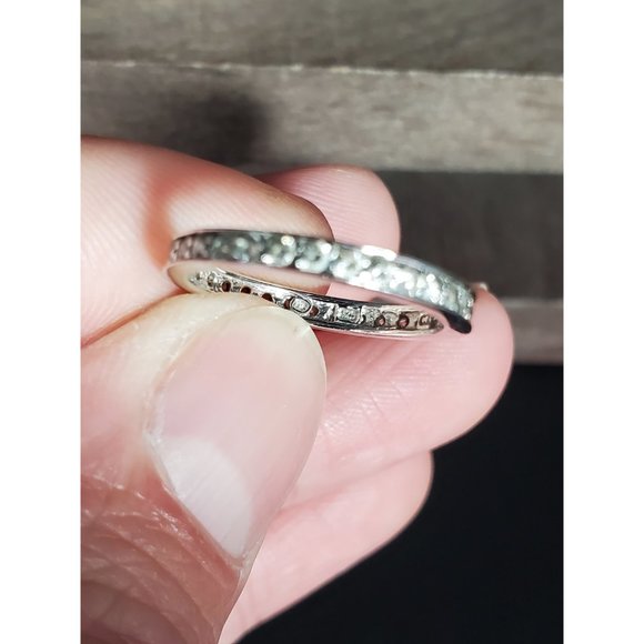 Size 6 Sterling Silver Channel Design CZ Gemstone Band Ring - Picture 3 of 6